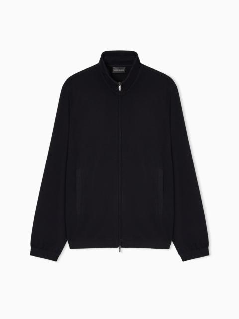 EMPORIO ARMANI TRAVEL ESSENTIAL EMBOSSED JERSEY FULL-ZIP SWEATSHIRT