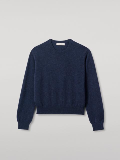 Johnstons of Elgin Lunan Navy Classic Cashmere Crew Jumper