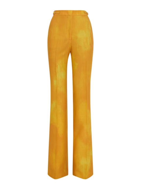 GABRIELA HEARST Vesta Pintucked Wool Pants yellow