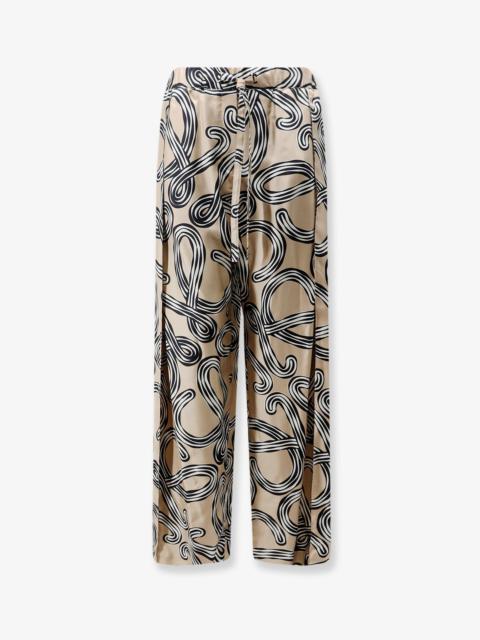 Loewe Loewe Paula's Ibiza Printed Silk Trousers Beige