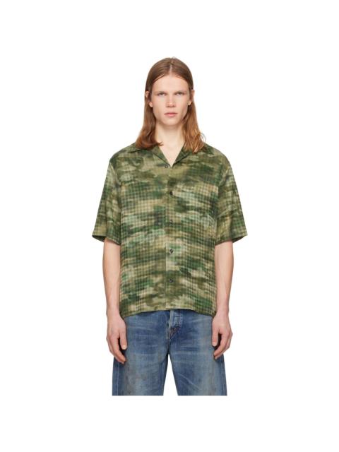 AMIRI Green MA Quad Camo Camp Shirt