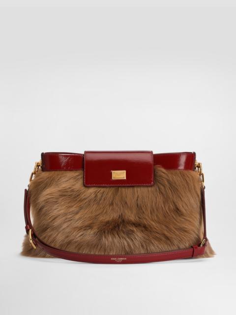 Dolce & Gabbana Vittoria fur and calfskin shoulder bag