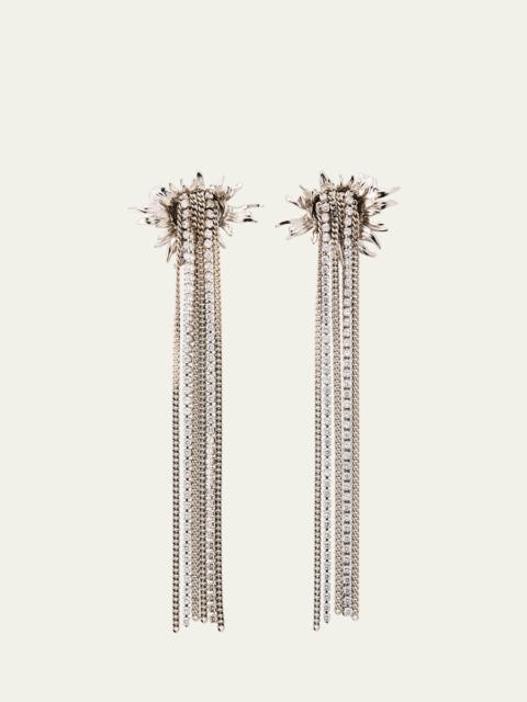 Alexander McQueen Sunflower Crystal Fringe Drop Earrings