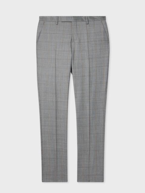 Paul Smith Grey Windowpane Check Wool Trousers