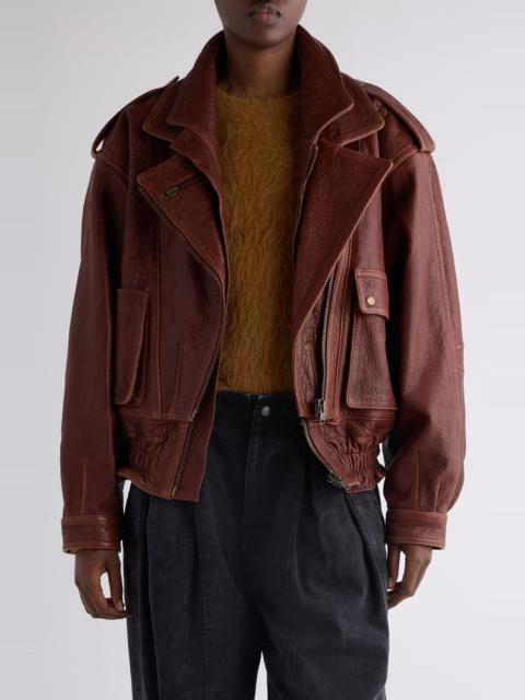 Isabel Marant Isabel Marant Aneli Leather Moto Jacket in Terracotta at Nordstrom