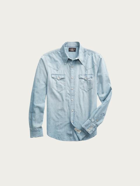 RRL by Ralph Lauren Slim Fit Chambray Western Shirt - Davey Wash