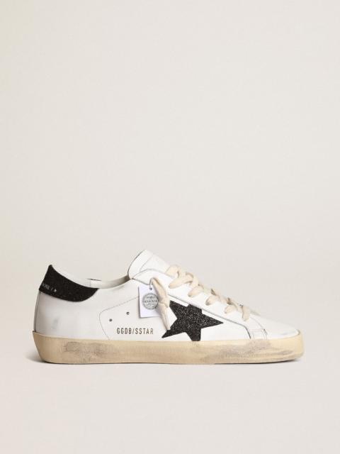 Golden Goose Super-Star with a black Swarovski crystal star and heel tab