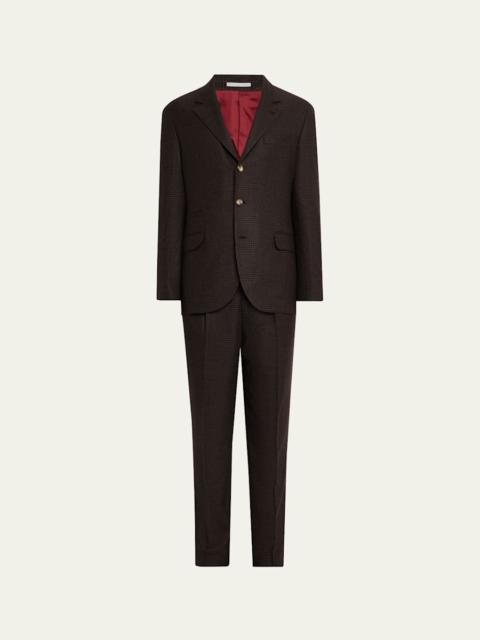 Brunello Cucinelli Men's Wool, Cashmere and Silk Prince of Wales Suit