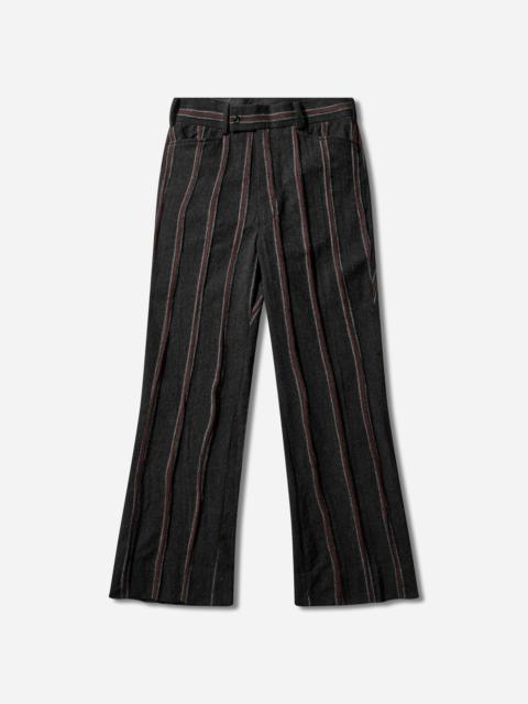 NEEDLES Men's Striped Tweed Boot-Cut Trousers Charcoal / Red