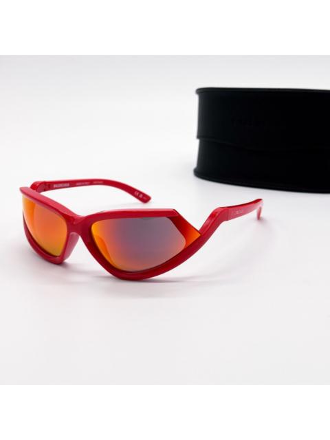 BALENCIAGA NEW BALENCIAGA BB0289S 005 SUNGLASSES RED GEOMETRIC UNISEX