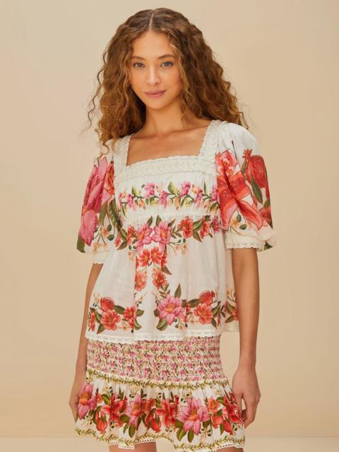 FARM RIO Off-White Summer Fruit Mini Skirt