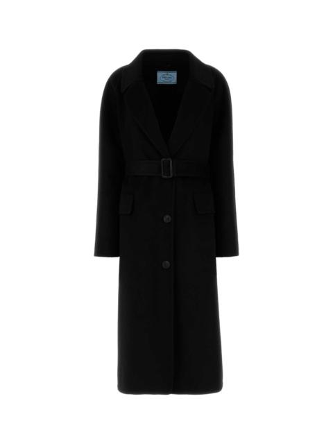 Prada Prada Women Black Wool Blend Coat