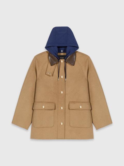 maje Wool coat with removable hood