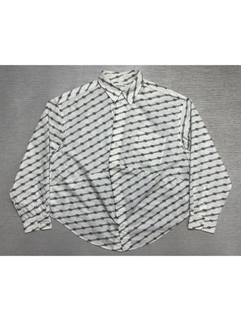 BALENCIAGA Balenciaga - S/S 20 - Double B Full Print Collar White Shirt