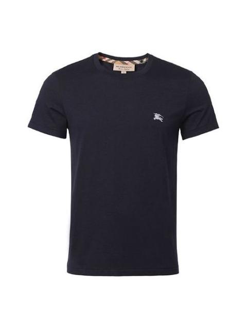 Burberry Burberry Logo Round Neck Short Sleeve Navy Blue 80038291