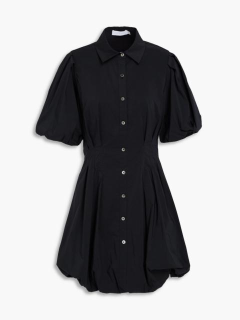 SIMKHAI Cleo pintucked cotton-blend poplin mini shirt dress