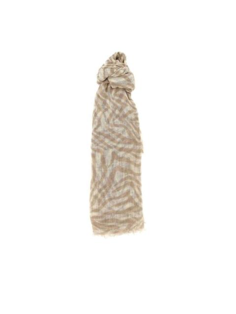 Brunello Cucinelli Brunello Cucinelli Women'S Beige Linen Patterned Scarf