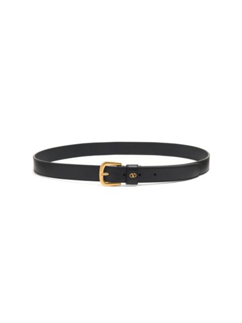 Valentino BLACK LEATHER BELT WITH VLOGO SIGNATURE | miinto