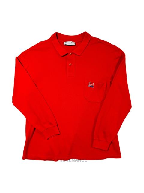 Other Designers Christian Dior CD Sports Polo Long Sleeve Shirt - Red 46