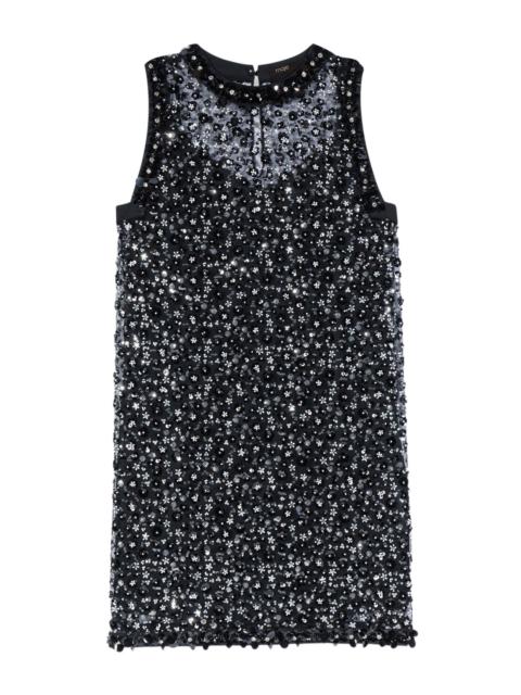 maje maje Rhinestone floral dress in Black at Nordstrom