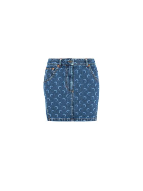 Marine Serre Moon Laser Denim Mini Skirt