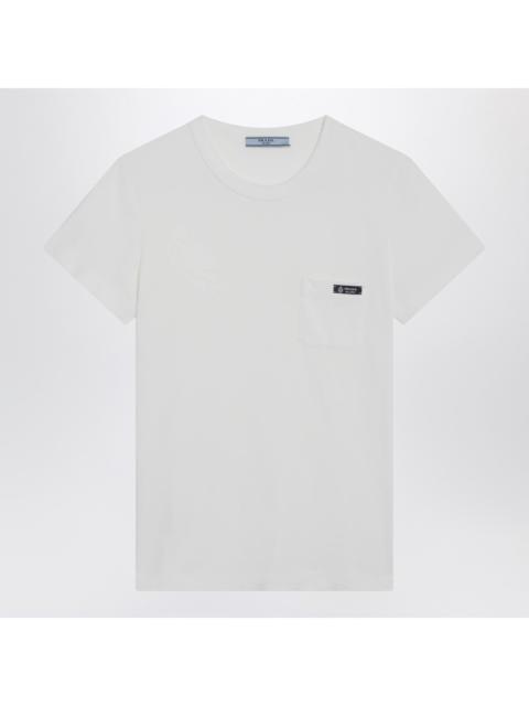 Prada Prada T-Shirt Girocollo Bianca In Cotone Women