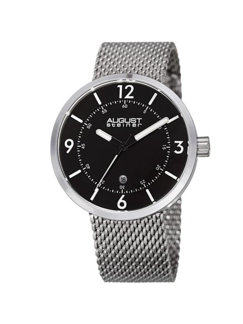 Other Designers August Steiner Black Dial Men's Watch AS8204SSB