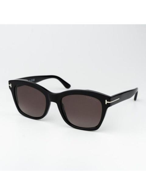 TOM FORD Tom Ford LAUREN-02 Men Sunglasses Black Gradient Burgundy Polarized Square