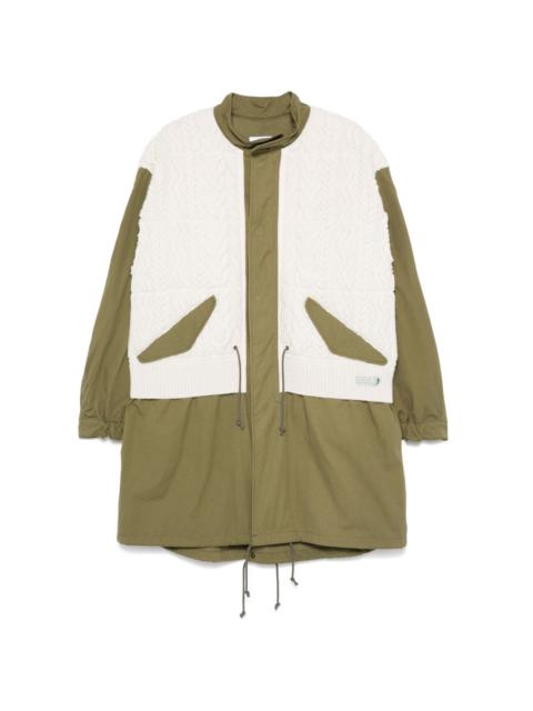 x Richmond Knitwear panelled parka