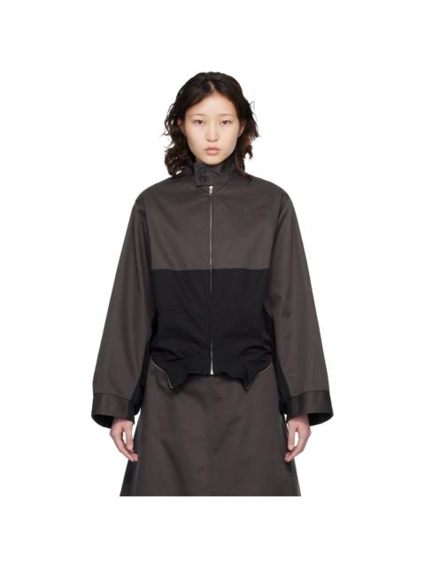 MM6 Maison Margiela Black Mirrored Two-Tone Zip Jacket