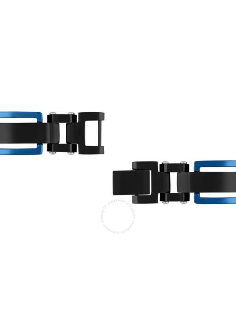 Robert Alton - Robert Alton Diamond Accent Stainless Steel Black and Blue 3-Piece Jewelry Set