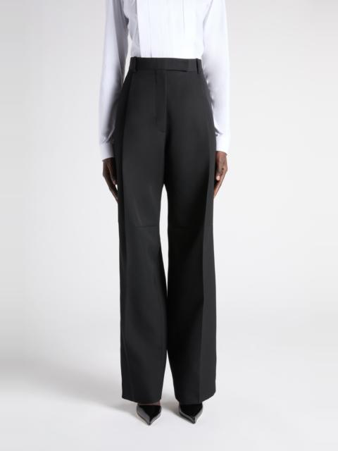 TOM FORD TOM FORD Fluid Straight Leg Tuxedo Pants in Lb999 Black at Nordstrom
