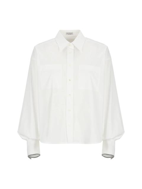 WHITE COTTON SHIRT WITH COLLAR