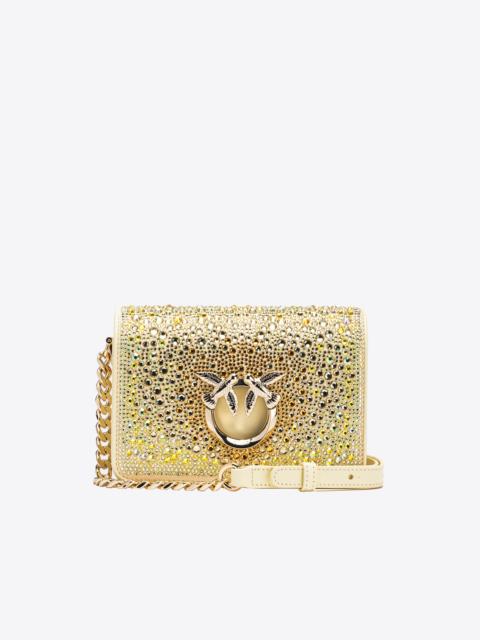 PINKO PINKO GALLERIA FULL-RHINESTONE MINI LOVE BAG CLICK