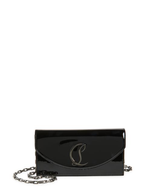Christian Louboutin Christian Louboutin Loubi54 Patent Leather Clutch in Black/Gun Metal at Nordstrom