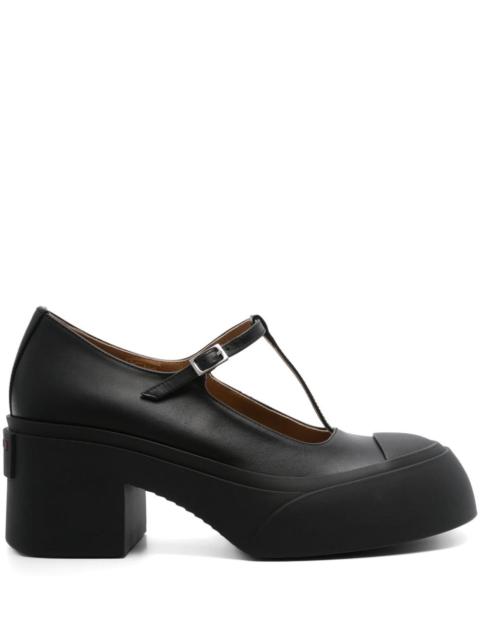 MARNI Women Leather Pablo Triple Buckle Mary Jane Shoes