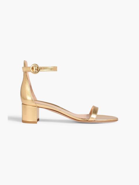 Gianvito Rossi Gaeta 45 metallic leather sandals