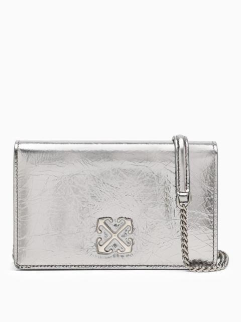 Off-White™ - Off-White™ Cracked Metallic Leather Shoulder Clutch Women