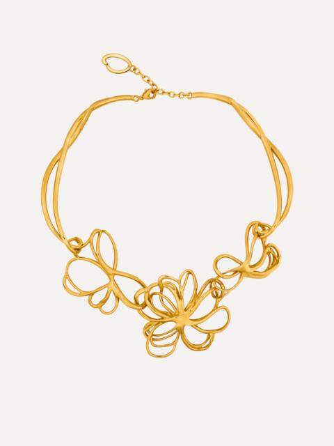 Oscar de la Renta THREADED FLOWER NECKLACE