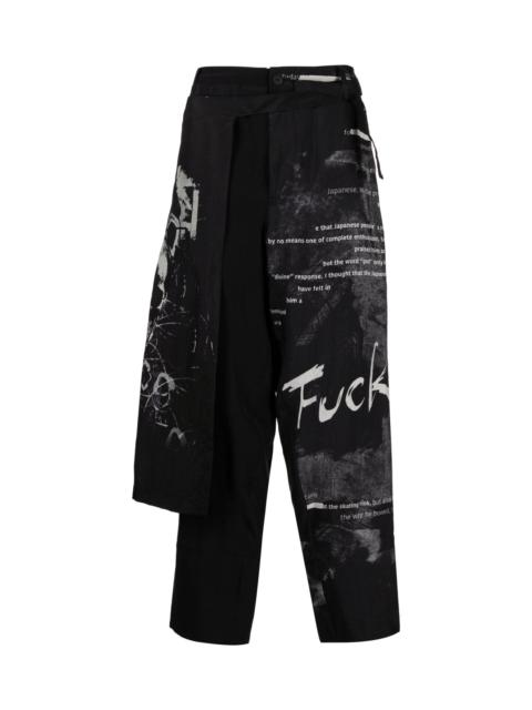 Yohji Yamamoto OVERLAPPING-PANEL STRAIGHT-LEG TROUSERS