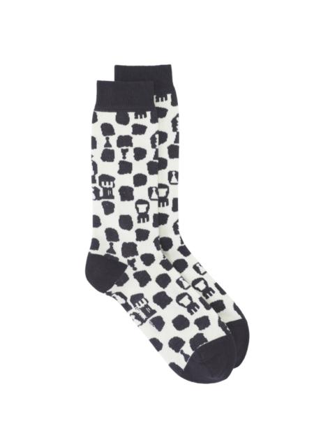 HENRIK VIBSKOV CHESS SOCKS HOMME - BLACK WHITE GAMBIT