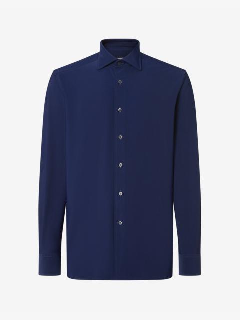 CORNELIANI Blue bi-elastic fabric shirt