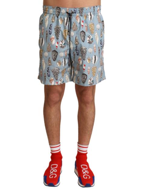 Dolce & Gabbana Blue Seashell Beachwear Swimwear Shorts