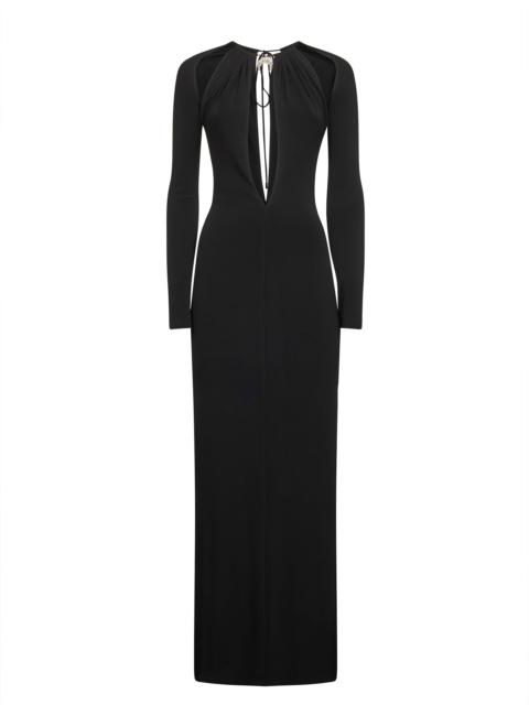 Marine Serre Marine Serre Women Black Draped Jersey Long Dress