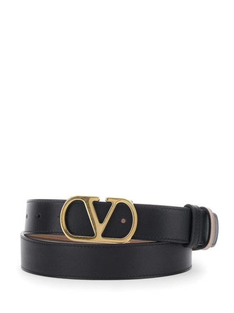 Valentino Valentino Garavani Vlogo Signature Reversible Belt Black