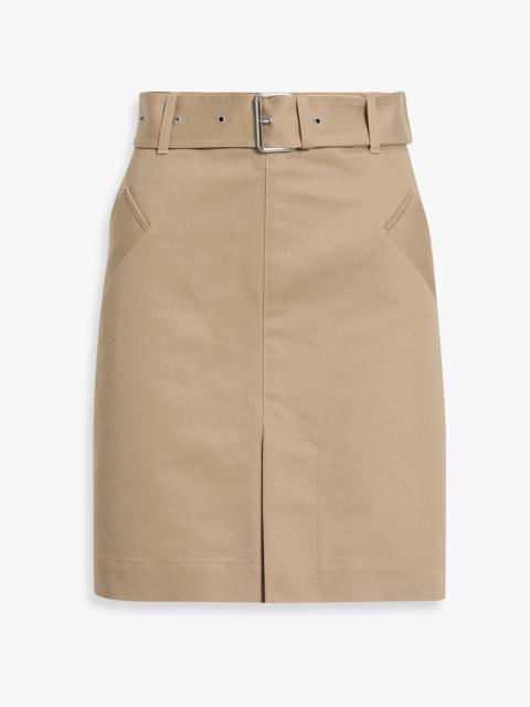 TOTEME Belted cotton-twill mini skirt