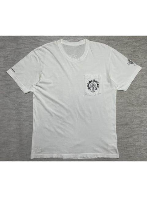 Chrome Hearts Chrome Hearts - Tonal White Cross Horseshoe Pocket T-Shirt