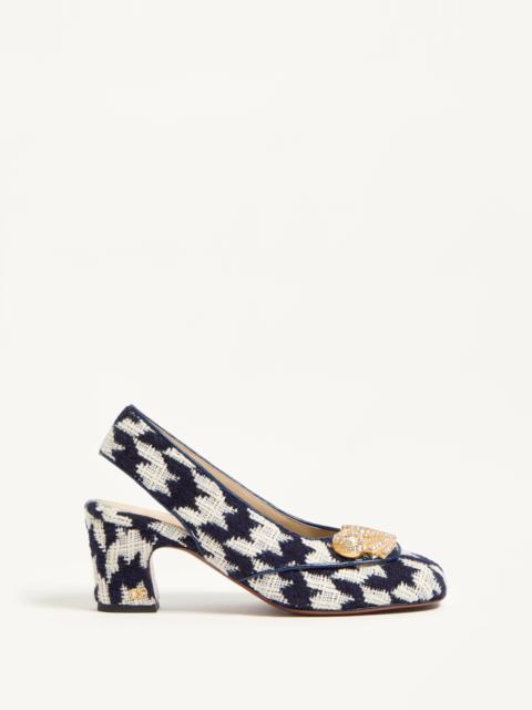 Valentino ADAMANTINE SLINGBACK PUMPS IN TWEED 60MM