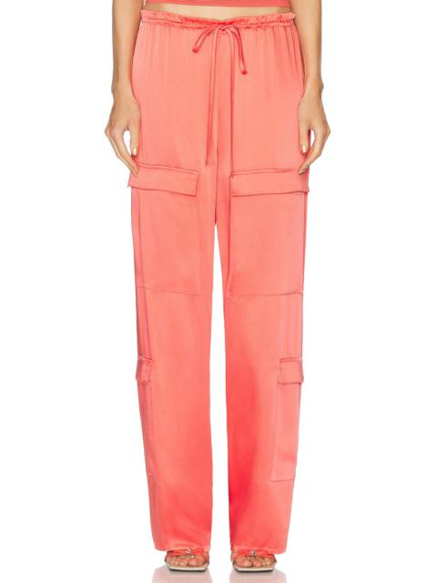 LAPOINTE Doubleface Satin Drawstring Cargo Pant