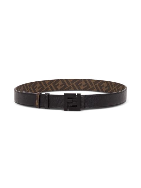 FENDI Fendi Men Reversible Leather Belt With Logo Buckle
